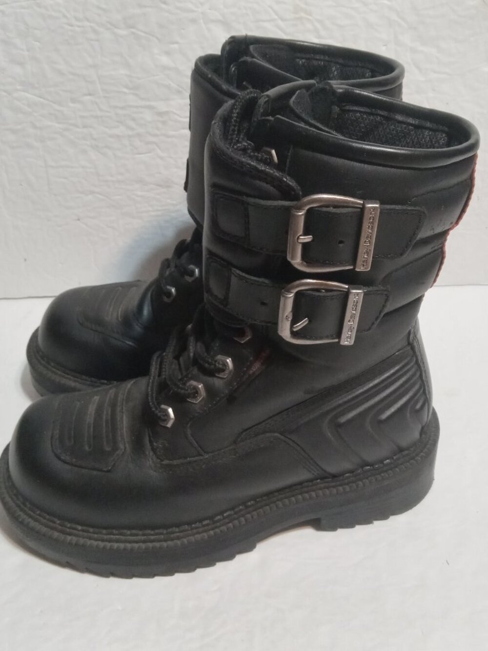 Harley-Davidson Women's Leather Lace Up Double Buckle Boots 6.5